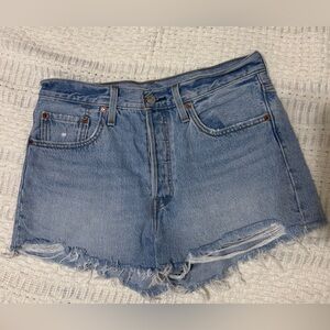 Levi's 501 Women Denim Shorts High Rise Size 28